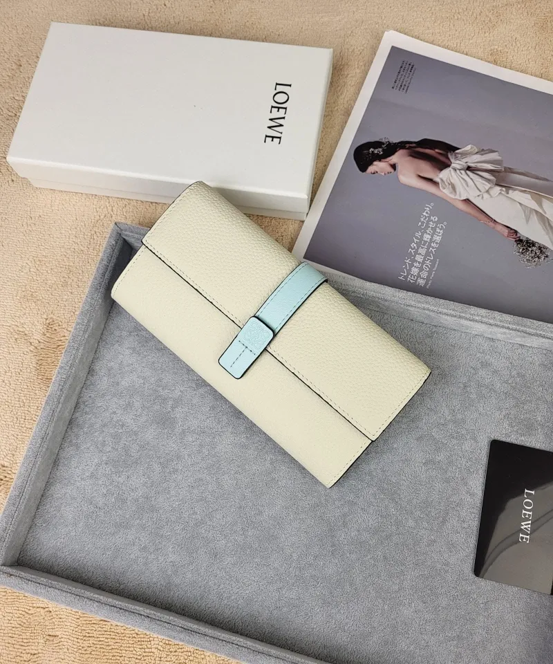 LOEWE Cream Light Blue Long Wallet 214 - Image 3