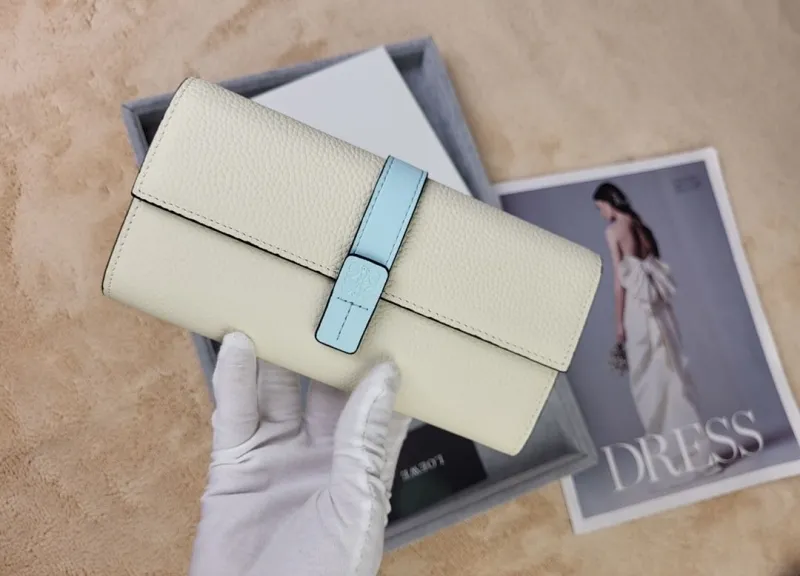 LOEWE Cream Light Blue Long Wallet 214 - Image 5