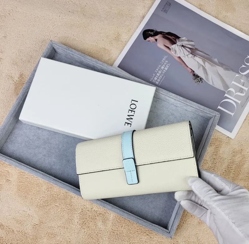LOEWE Cream Light Blue Long Wallet 214 - Image 7