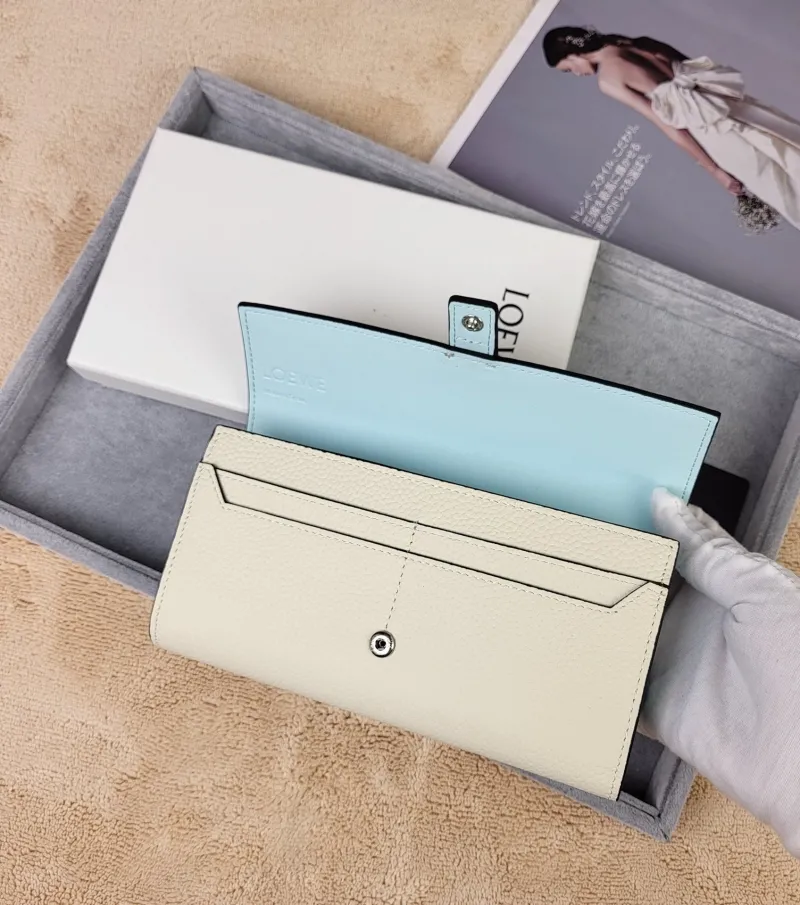 LOEWE Cream Light Blue Long Wallet 214 - Image 8
