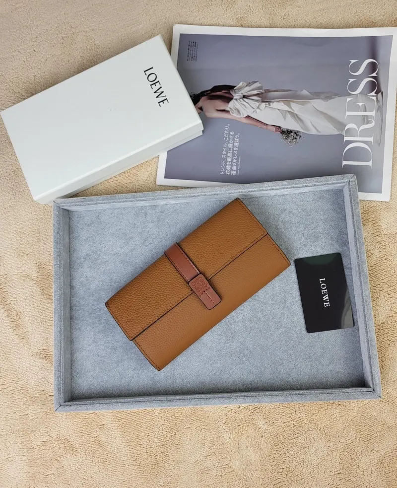 LOEWE Brown Long Leather Wallet 215