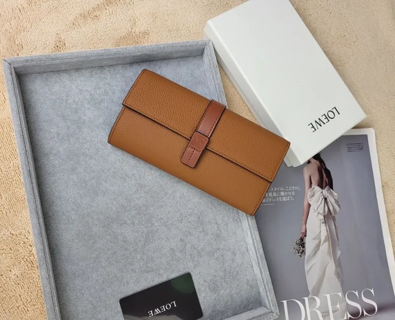LOEWE Brown Long Leather Wallet 215 - Image 3