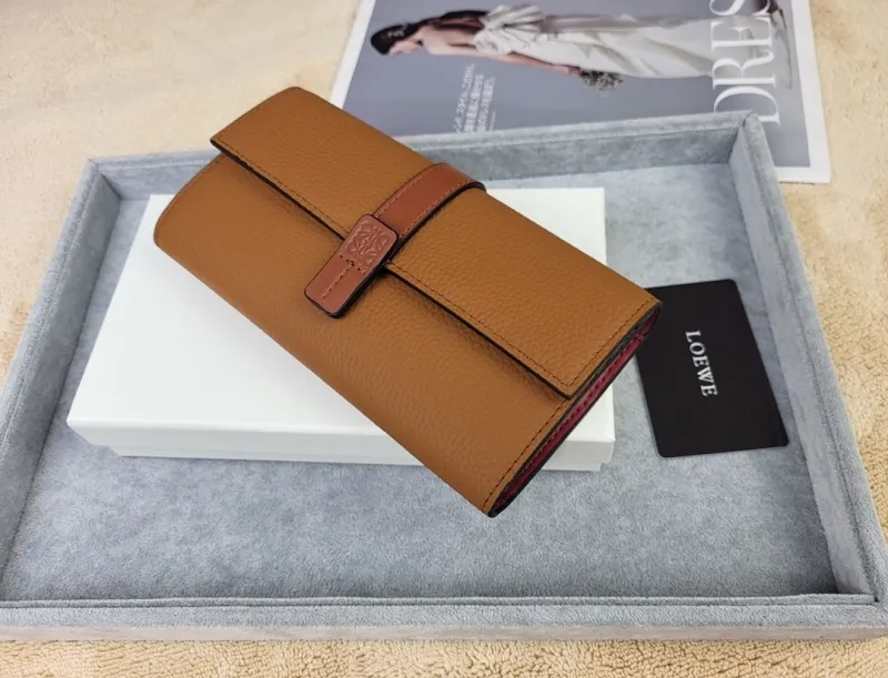 LOEWE Brown Long Leather Wallet 215 - Image 4