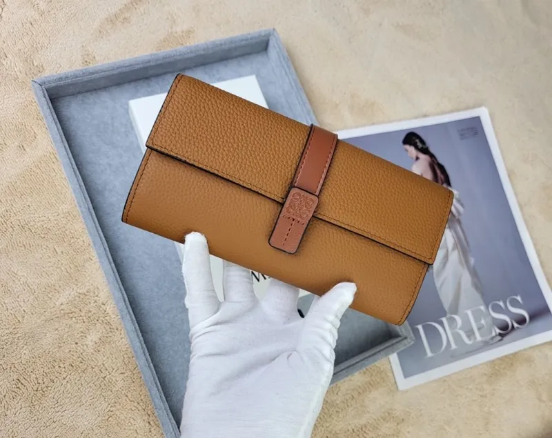 LOEWE Brown Long Leather Wallet 215 - Image 5