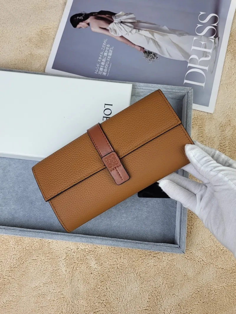 LOEWE Brown Long Leather Wallet 215 - Image 7