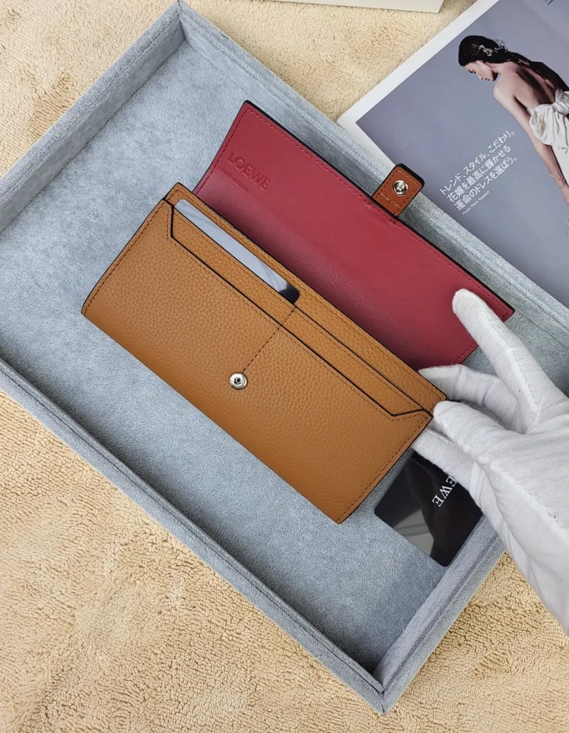 LOEWE Brown Long Leather Wallet 215 - Image 8
