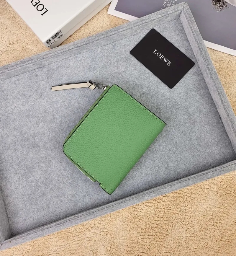 Alternative view of LOEWE Green Leather Zip Wallet 218