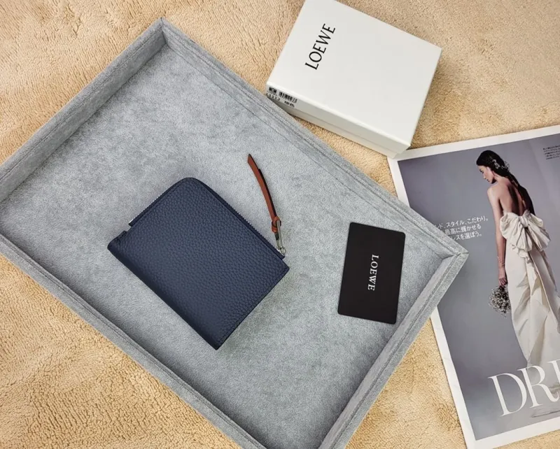 Alternative view of LOEWE Navy Blue Leather Zip Wallet