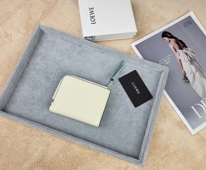 Alternative view of LOEWE Cream Light Blue Small Zip Wallet