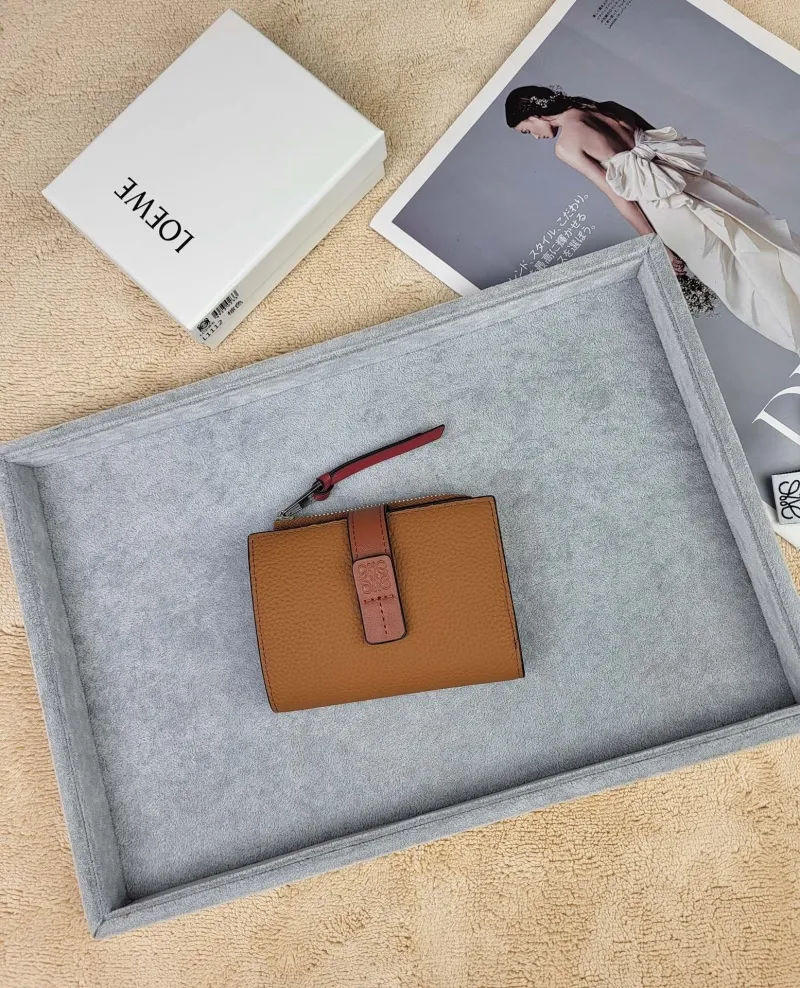 LOEWE Brown Leather Compact Wallet