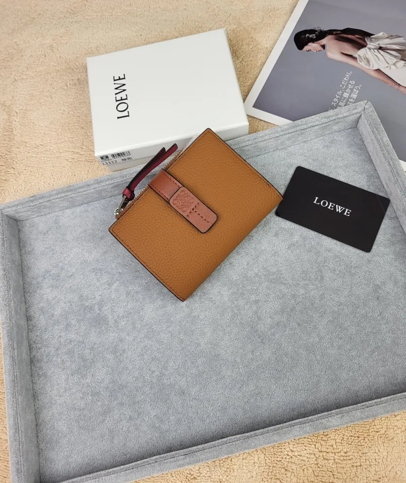 LOEWE Brown Leather Compact Wallet - Image 3