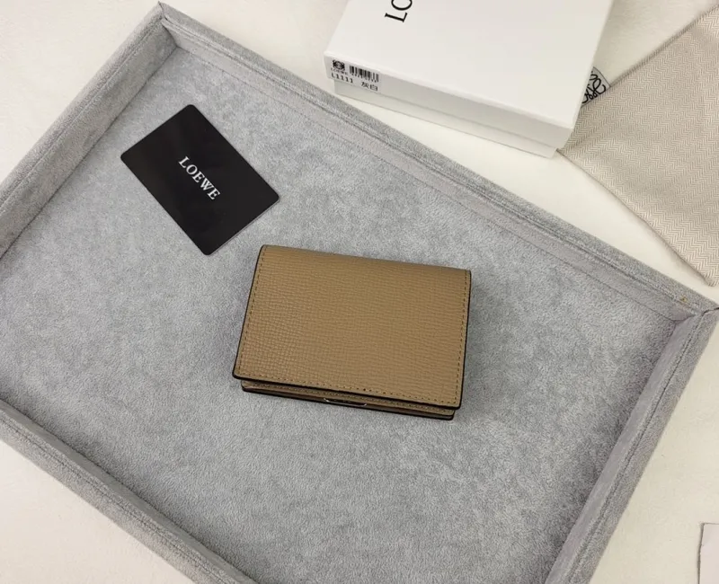 LOEWE Beige Leather Bifold Wallet