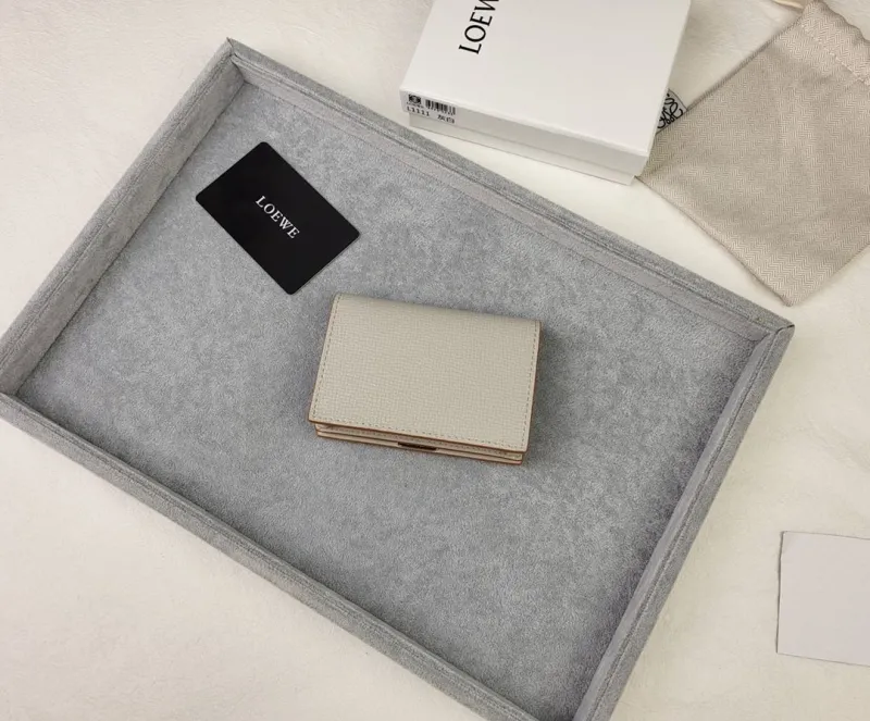 LOEWE L1111 Gray White Leather Wallet - Image 9
