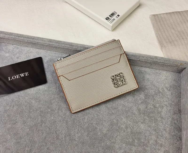LOEWE L1109 Light Gray Zip Card Holder - Image 3