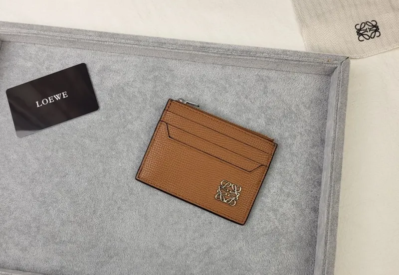 LOEWE Brown Zip Card Holder 227