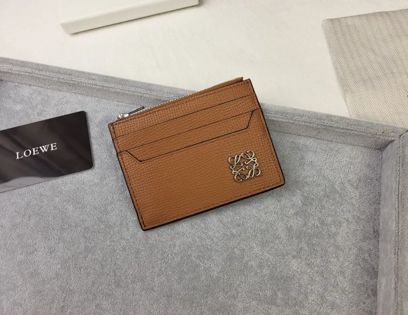 LOEWE Brown Zip Card Holder 227 - Image 3