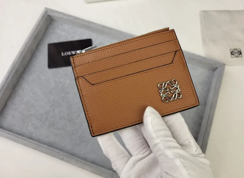 LOEWE Brown Zip Card Holder 227 - Image 4