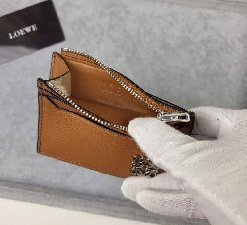 LOEWE Brown Zip Card Holder 227 - Image 7