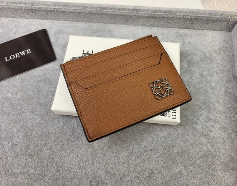LOEWE Brown Zip Card Holder 227 - Image 8