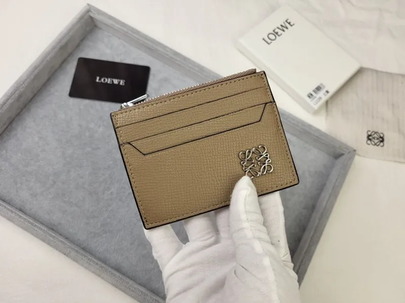 LOEWE L1109 Taupe Zip Card Holder - Image 4