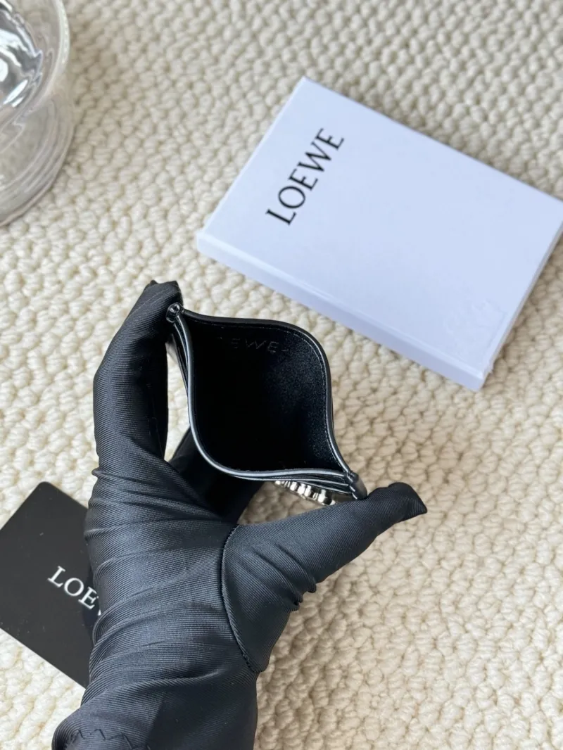 LOEWE Black Leather Card Holder - Image 5