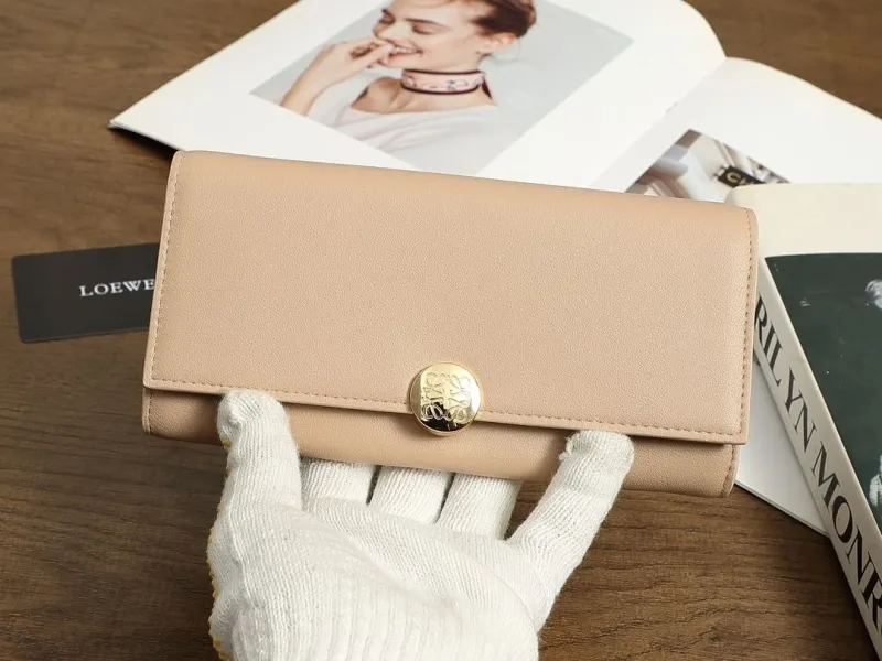 LOEWE Beige Long Leather Wallet 291 - Image 4