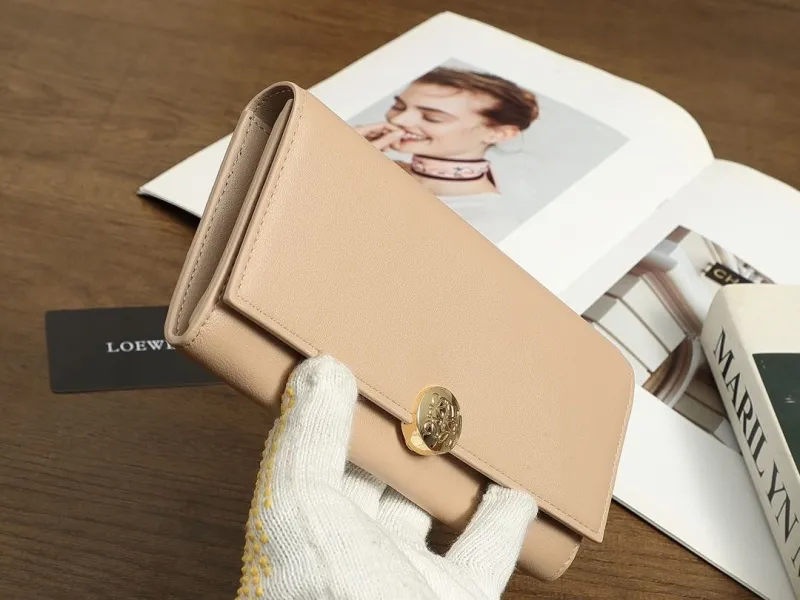 LOEWE Beige Long Leather Wallet 291 - Image 5