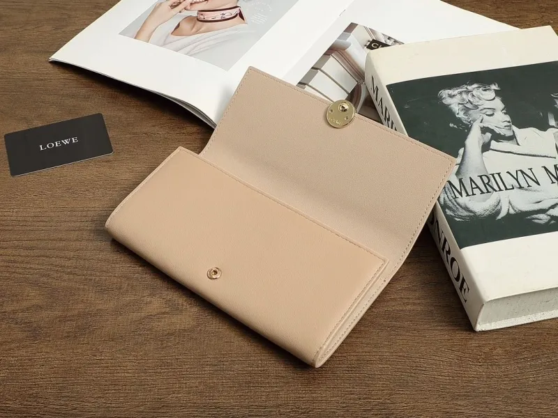 LOEWE Beige Long Leather Wallet 291 - Image 6