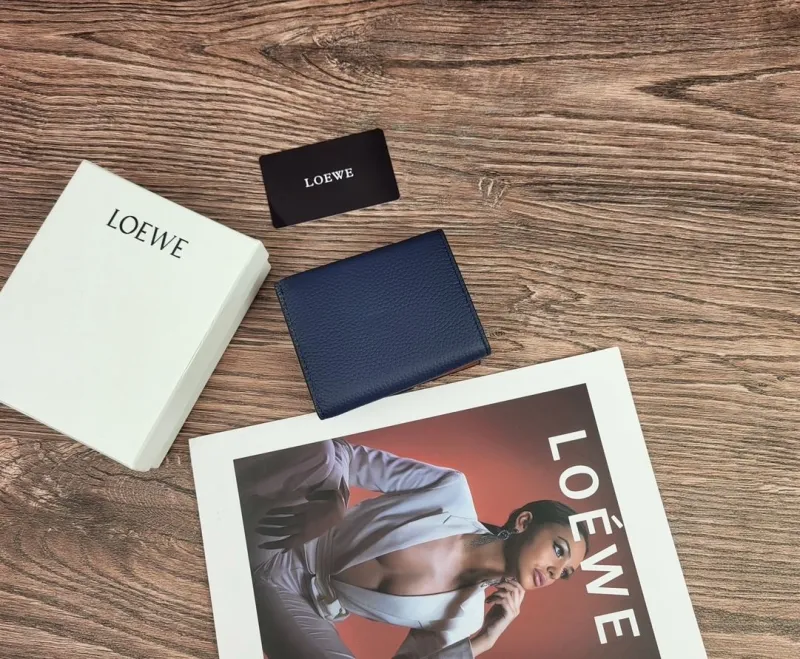 Alternative view of LOEWE Navy Blue Bifold Leather Wallet 316