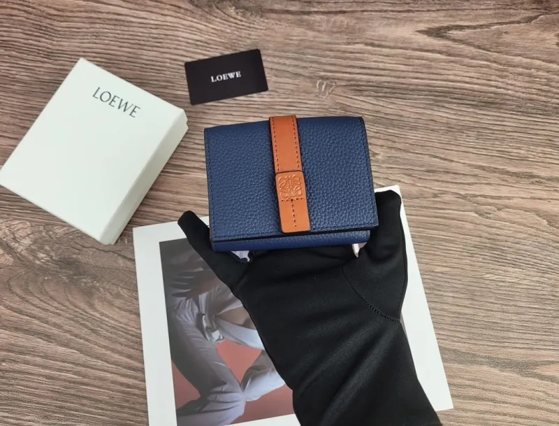 LOEWE Navy Blue Bifold Leather Wallet 316 - Image 3