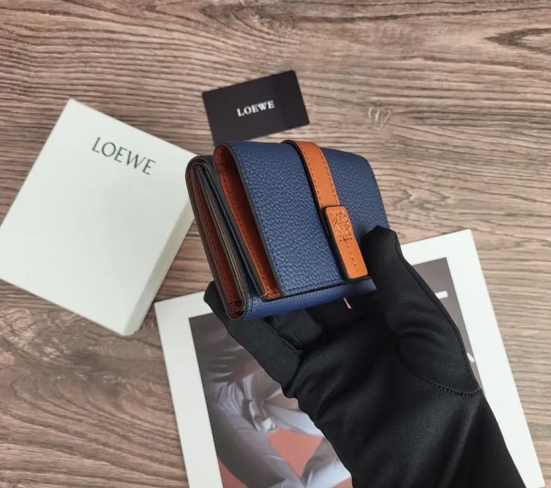 LOEWE Navy Blue Bifold Leather Wallet 316 - Image 4