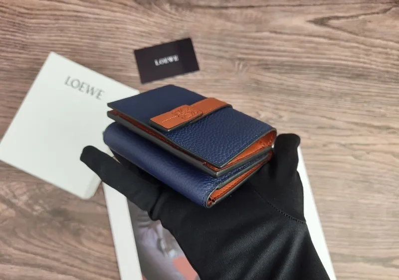 LOEWE Navy Blue Bifold Leather Wallet 316 - Image 5