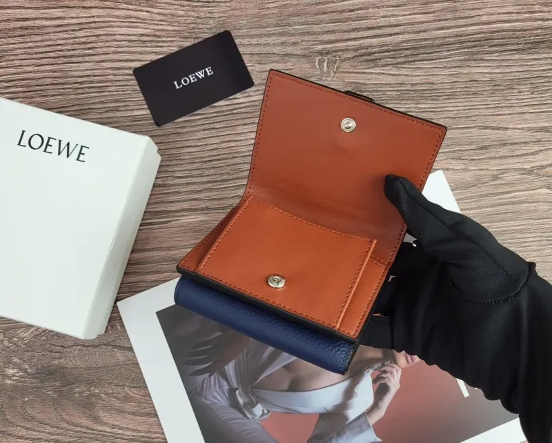 LOEWE Navy Blue Bifold Leather Wallet 316 - Image 6