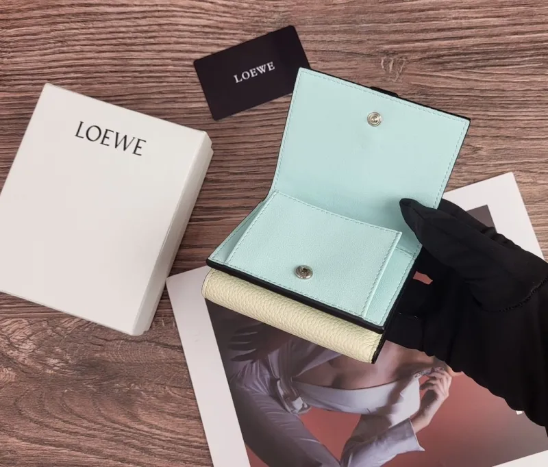 LOEWE Cream Leather Small Wallet 317 - Image 6