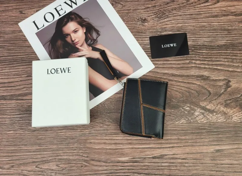 LOEWE Black Leather Zip Wallet
