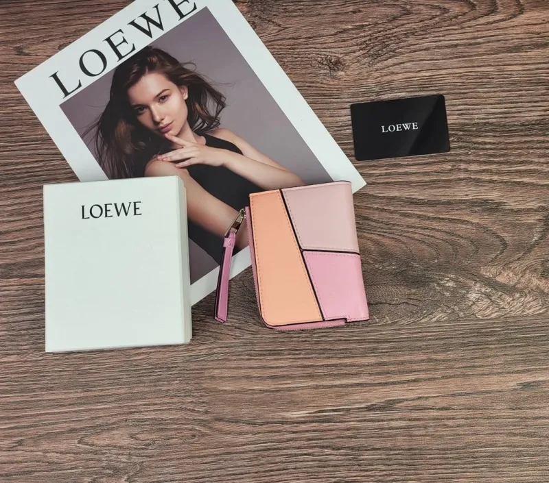 Alternative view of LOEWE 322 Pink Peach Compact Zip Wallet