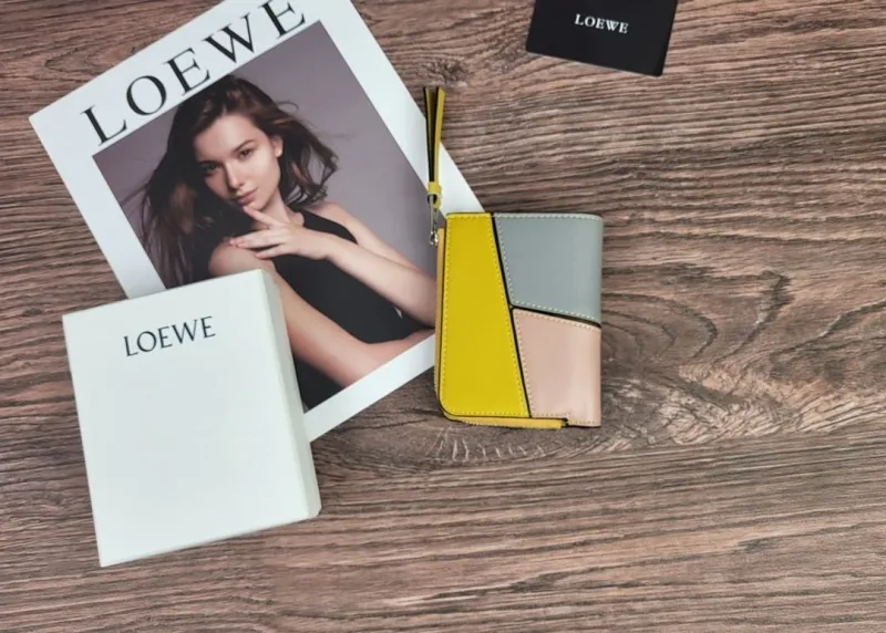 Alternative view of LOEWE 323 Color Block Zip Wallet Yellow Gray Pink