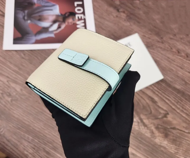 LOEWE Cream and Light Blue Bifold Wallet 325 - Image 7
