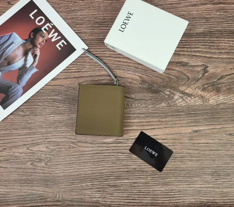 Alternative view of LOEWE Khaki Compact Leather Wallet 328