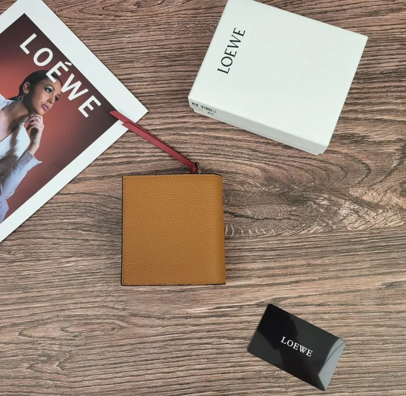 Alternative view of LOEWE Tan Leather Compact Wallet 329