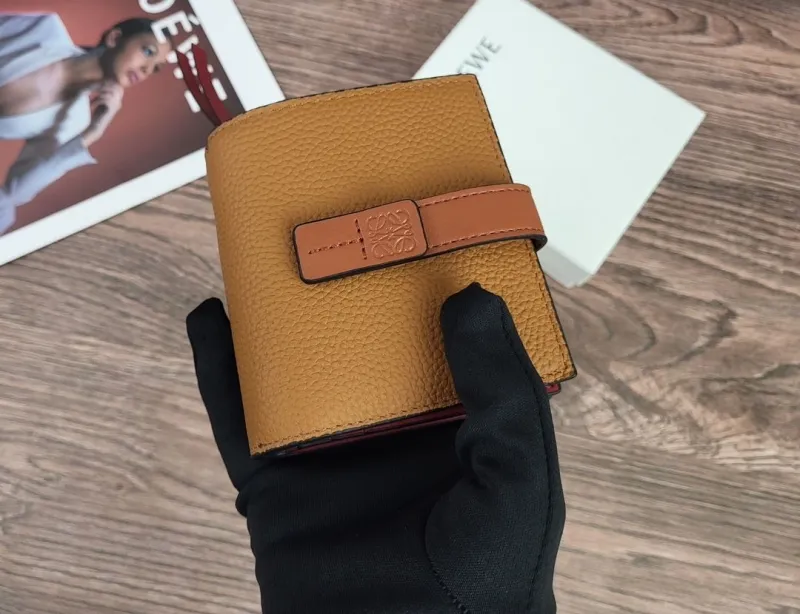 LOEWE Tan Leather Compact Wallet 329 - Image 3