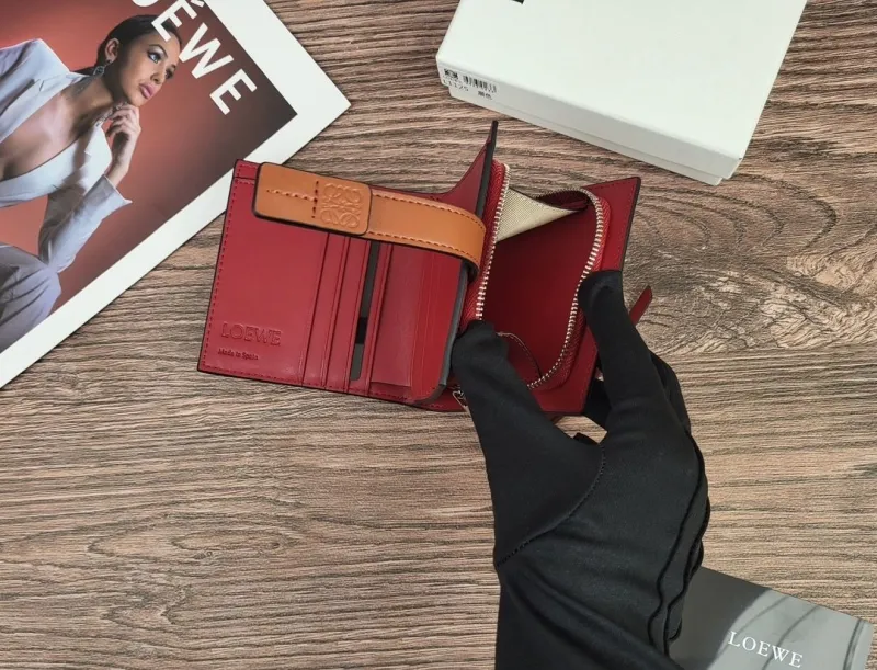 LOEWE Tan Leather Compact Wallet 329 - Image 8