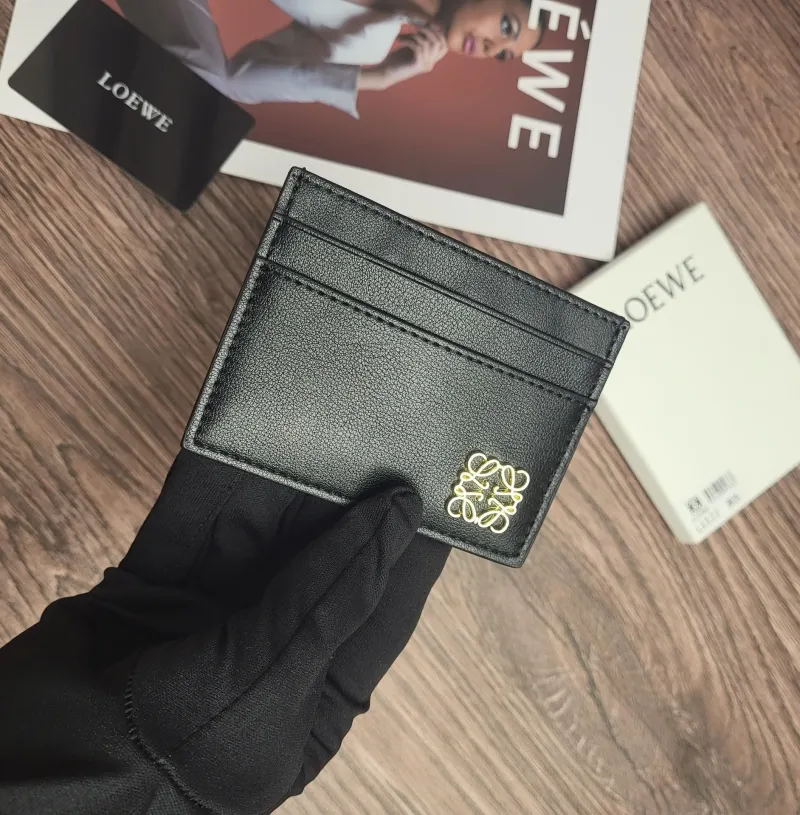 LOEWE Black Leather Card Holder - Image 5