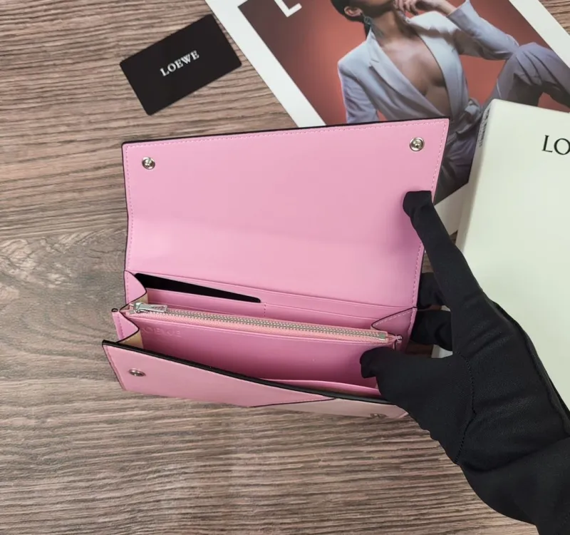 LOEWE Pink Peach Long Wallet 336 - Image 8
