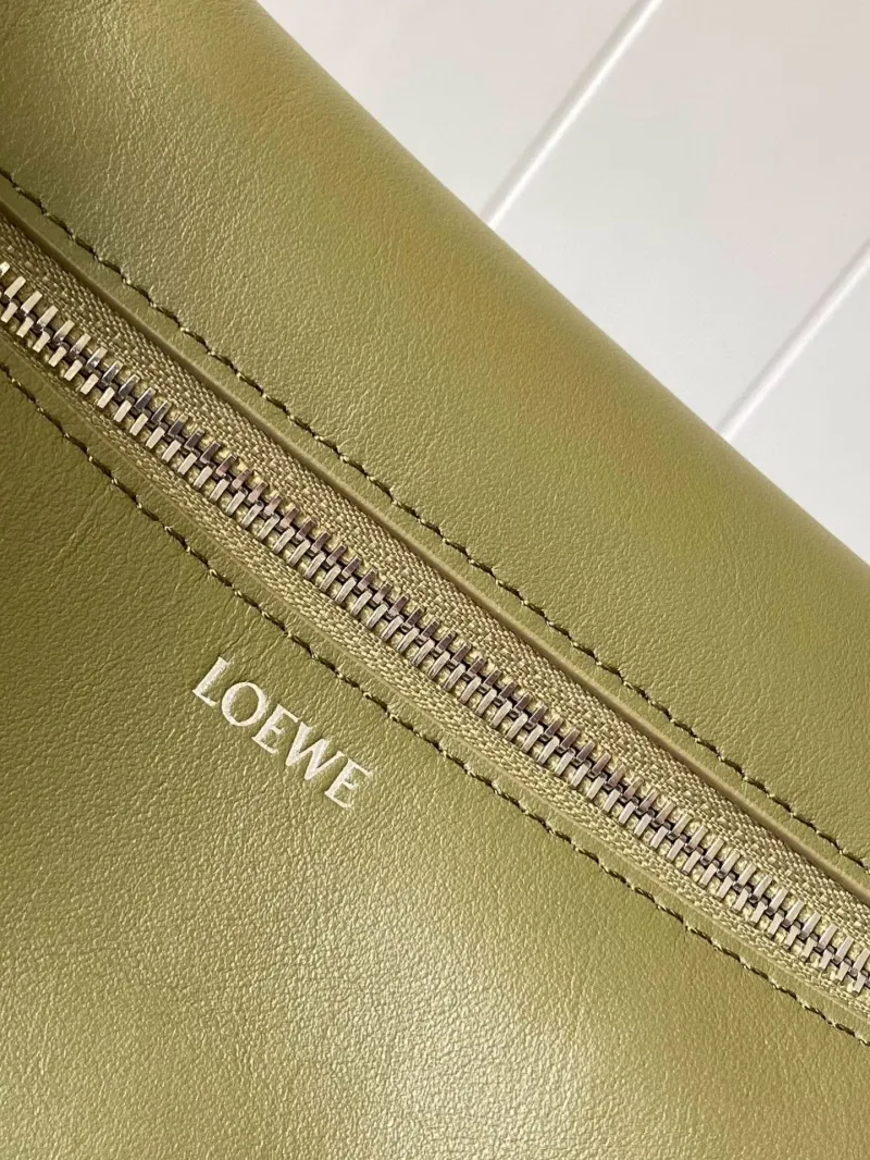 Loewe Olive Green Leather Cosmetic Bag - Image 5