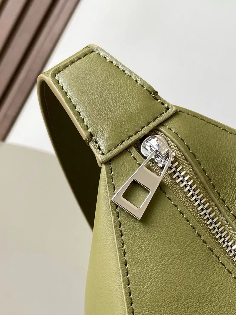 Loewe Olive Green Leather Cosmetic Bag - Image 6
