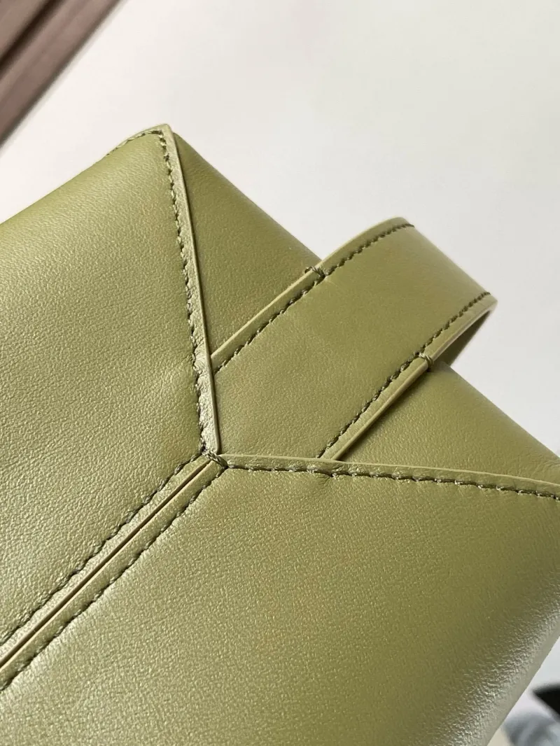 Loewe Olive Green Leather Cosmetic Bag - Image 7