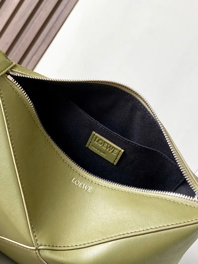 Loewe Olive Green Leather Cosmetic Bag - Image 8
