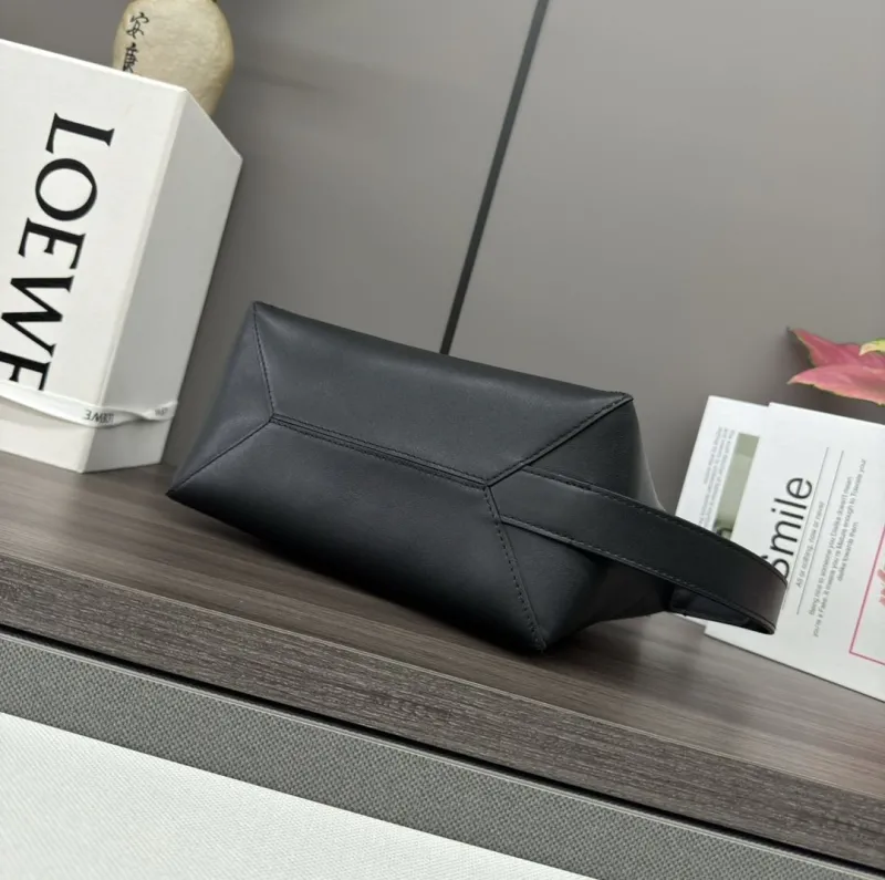 LOEWE Black Leather Cosmetic Bag - Image 6