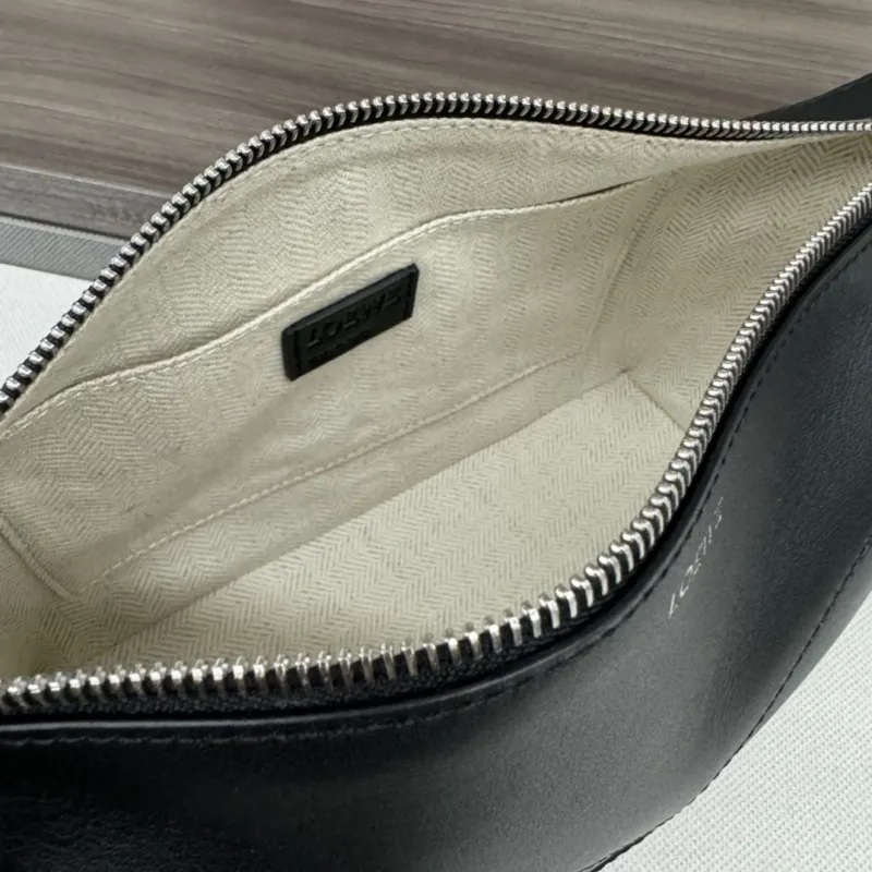 LOEWE Black Leather Cosmetic Bag - Image 8